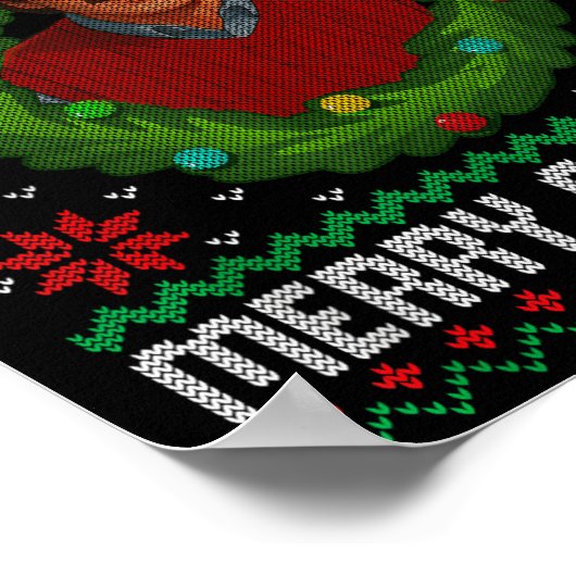 Funny Merry Chit-mas Ugly Christmas Sweater  ポスター (角)