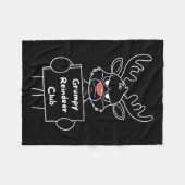 Funny Merry Christmas Mpy Reindeer Club Festive Re フリースブランケット (正面(横))