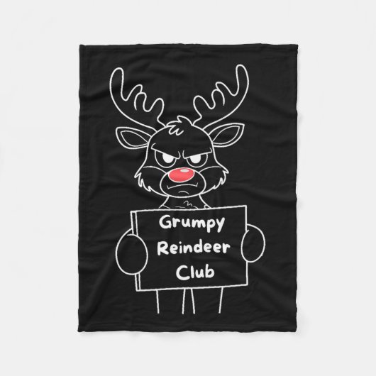 Funny Merry Christmas Mpy Reindeer Club Festive Re フリースブランケット (正面)