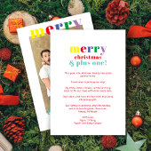Funny Merry Christmas & Plus One Family Photo シーズンカード