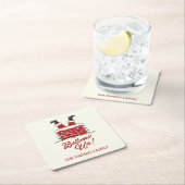 Funny Merry Christmas Santa Bottoms Up Friendmas スクエアペーパーコースター (インサイチュ)
