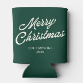 Funny Merry Christmas Santa Bottoms Up Friendmas 缶クーラー (裏面)