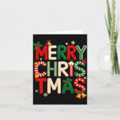 Funny Merry Christmas Yarn Crochet Knitting Quilte カード (正面)