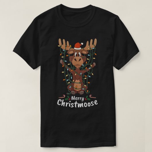 Funny Merry Christmoose | Cute Christmas Moose Tシャツ (デザイン正面)