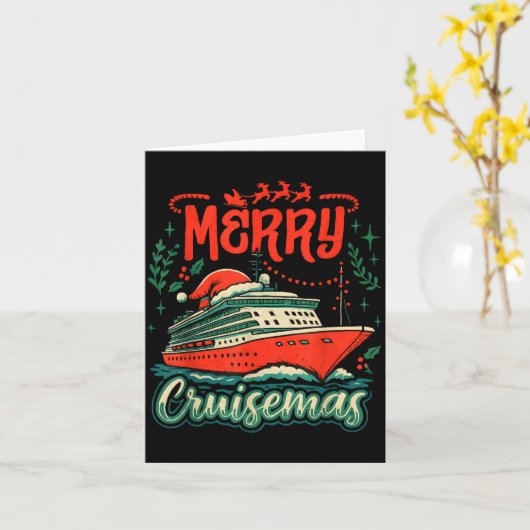 Funny Merry Cruisemas Holiday Cruise Vacation  カード (黄色い花)