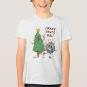 Funny Merry Dance-mas Christmas Tree Disco トライブレンドＴシャツ (正面)