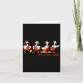 Funny Merry Duckmas Quackmas Pajama Duck Christmas カード (正面)