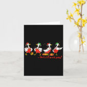 Funny Merry Duckmas Quackmas Pajama Duck Christmas カード (黄色い花)