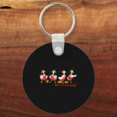 Funny Merry Duckmas Quackmas Pajama Duck Christmas キーホルダー (正面)