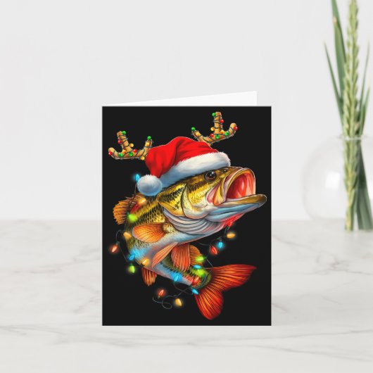 Funny Merry Fishmas B Fish Fishing Christmas Xmas  カード (正面)