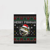 Funny Merry Fishmas B Fishing Christmas Ugly Sweat カード (正面)
