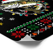 Funny Merry Fishmas B Fishing Christmas Ugly Sweat ポスター (角)