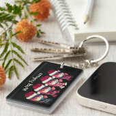 Funny Merry Fishmas Christmas Fishing black キーホルダー (正面右)