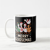 Funny Merry Goosemas Christmas Xmas Goose Family H コーヒーマグカップ (左)