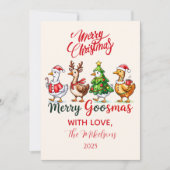 Funny Merry Goosmas Christmas シーズンカード (正面)