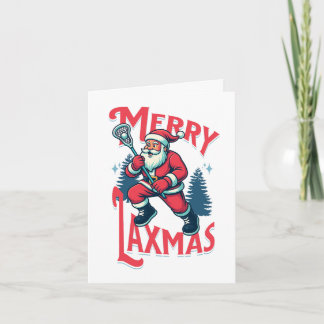 Funny Merry Laxmas Lacrosse Christmas Card シーズンカード