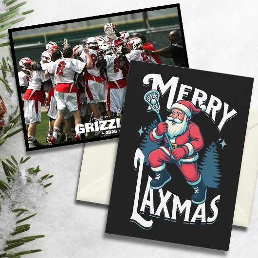 Funny Merry Laxmas Lacrosse Christmas Team Holiday シーズンカード