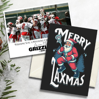 Funny Merry Laxmas Lacrosse Team Christmas Card シーズンカード