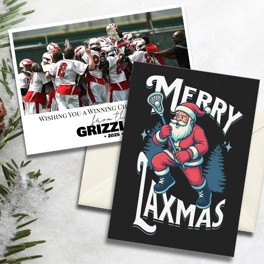 Funny Merry Laxmas Lacrosse Team Christmas Card シーズンカード