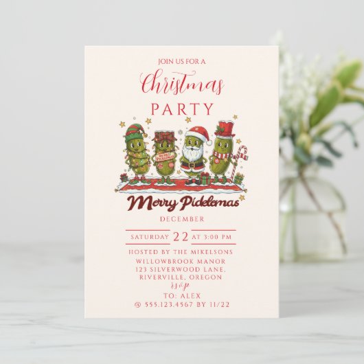 Funny Merry Picklemas Christmas 招待状 (スタンド正面)