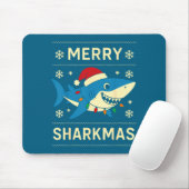 Funny Merry Sharkmas Christmas Shark Humor  マウスパッド (マウス)