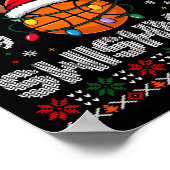 Funny Merry Swishmas Basketball Christmas Reindeer ポスター (角)
