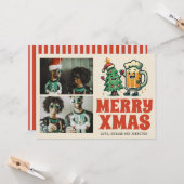 Funny Merry Xmas Groovy Photo Christmas  カード (正面/裏面インサイチュ)