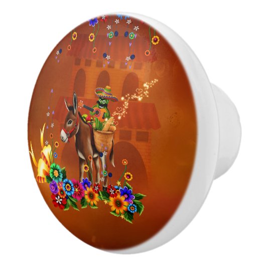 Funny mexican cactus セラミックノブ (右)