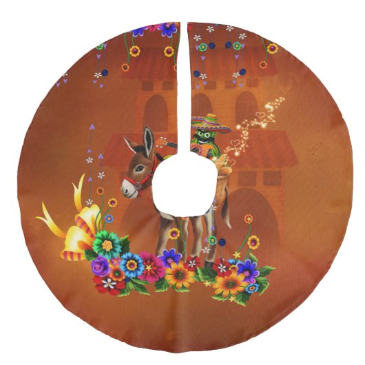 Funny mexican cactus フェイクリネンツリースカート (正面)