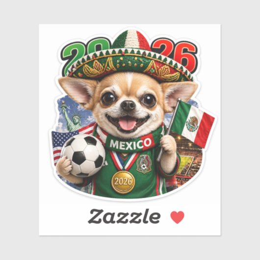 Funny Mexican Chihuahua World Cup 2026 Sticker シール (シート)