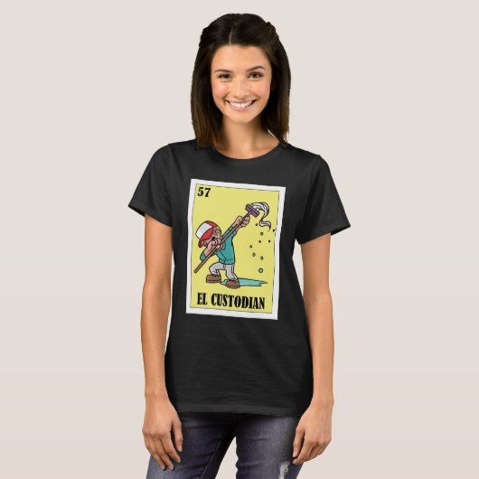Funny Mexican for Janitors El Custodian Tシャツ (正面フル)