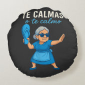 Funny Mexican Spanish Grandma ラウンドクッション (裏面)