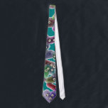 Funny Microscopic Unicellular Organism - Abstract  ネクタイ<br><div class="desc">Make a bold and cool statement with this abstract designed tie featuring a microscopic unicellular organism pattern. The intricate design adds a touch of uniqueness to your outfit, while this cute microscopic organisms with wiggle eyes pops against the vibrant teal green color background. Made from high-quality materials, this tie is...</div>