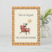 Funny Mid-Century Modern Atomic Cat Birthday Card シーズンカード (スタンド正面)