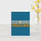 Funny Mind Your Business Quote Text  カード (黄色い花)