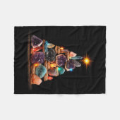 Funny Minerals Christmas Tree Graphic Crystals  フリースブランケット (正面(横))