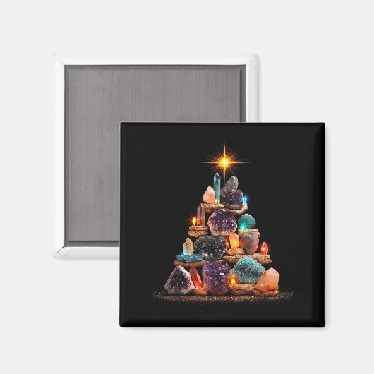 Funny Minerals Christmas Tree Graphic Crystals  マグネット (正面/裏面)