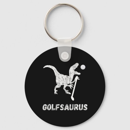 Funny Mini Golf Player Golf Dinosaur Golfer T-rex  キーホルダー (正面)