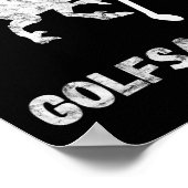 Funny Mini Golf Player Golf Dinosaur Golfer T-rex  ポスター (角)