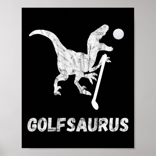 Funny Mini Golf Player Golf Dinosaur Golfer T-rex  ポスター (正面)