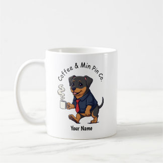 Funny Miniature Pinscher Dog Business Suit Coffee  コーヒーマグカップ