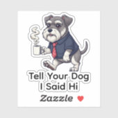 Funny Miniature Schnauzer Business Suit Coffee  シール (シート)