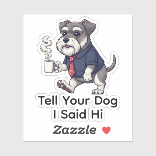 Funny Miniature Schnauzer Business Suit Coffee  シール (シート)