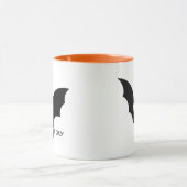 Funny Minimal Halloween Black Bat Crazy マグカップ (中央)