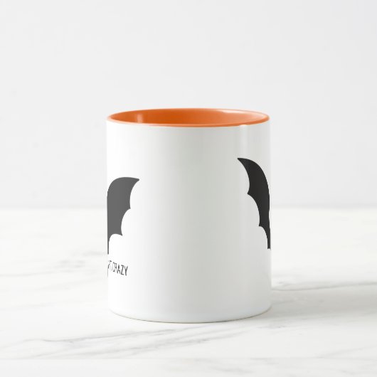 Funny Minimal Halloween Black Bat Crazy マグカップ (中央)