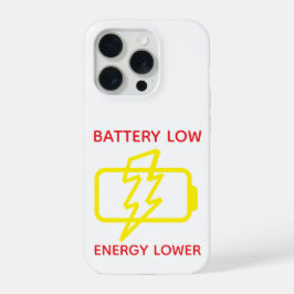 Funny Minimal Low Battery Warning Phone Case  iPhone 15 Proケース