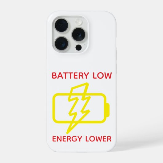 Funny Minimal Low Battery Warning Phone Case  iPhoneケース (裏面)