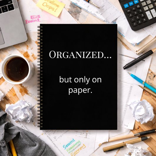 Funny Minimalist Binder Custom Initial Back ノートブック