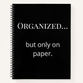 Funny Minimalist Binder Custom Initial Back ノートブック (正面)