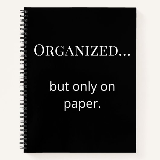 Funny Minimalist Binder Custom Initial Back ノートブック (正面)